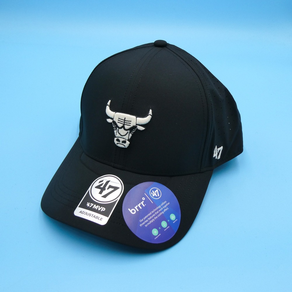 '47 Brand Hat Mens One Size 47 MVP Chicago Bulls Black Cooling Snapback Cap